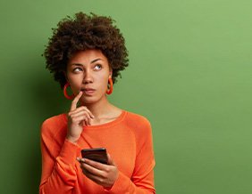 Lady thinks something over