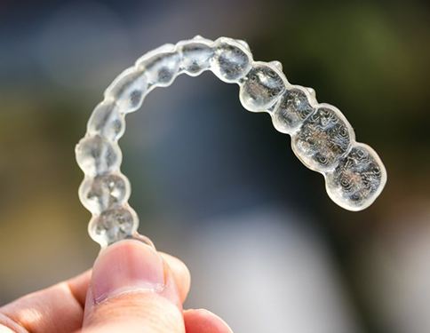 Closeup of Invisalign in Tyler