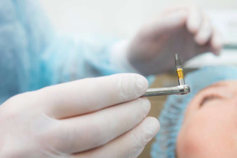 up-close view of dental implant